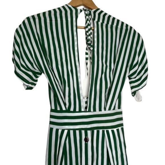 NWT Faithfull The Brand Milan Striped Green Dress Women Size US Small/4 - Picture 7 of 14